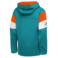 Youth Outerstuff Aqua Miami Dolphins The Champs Back Long Sleeve Hoodie T-Shirt