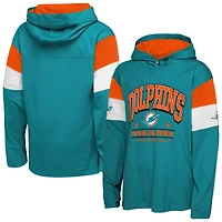Youth Outerstuff Aqua Miami Dolphins The Champs Back Long Sleeve Hoodie T-Shirt
