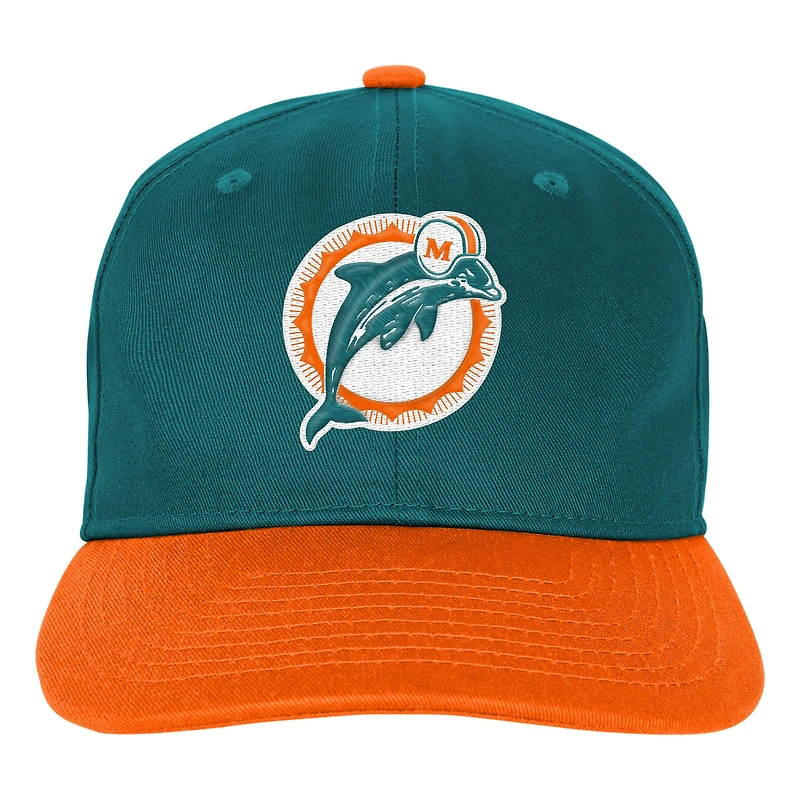 Casquette ajustable True Retro Aqua Miami Dolphins pour jeunes Outerstuff