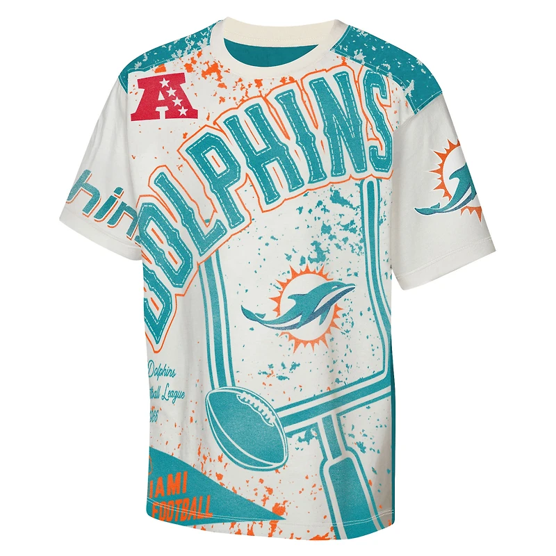 Youth Outerstuff  Cream Miami Dolphins Top Player T-Shirt