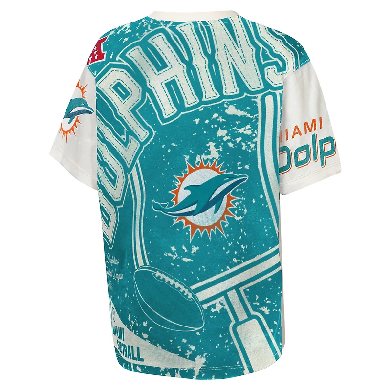 T-shirt Youth Outerstuff Cream Miami Dolphins Top Player