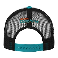 Youth White/Aqua Miami Dolphins Essentials Trucker Adjustable Hat