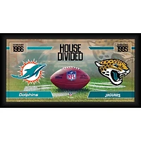 Collage de football encadré 10" x 20" des Dolphins de Miami contre les Jaguars de Jacksonville