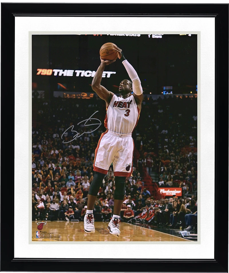 Dwyane Wade Miami Heat Autographed 16" x 20" Shooting in White Photograph