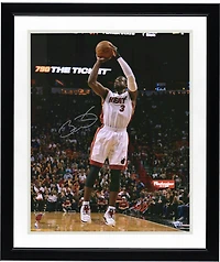 Dwyane Wade Miami Heat Autographed 16" x 20" Shooting in White Photograph
