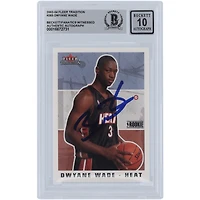 Carte de recrue authentifiée 10 signée Dwyane Wade par les fans de Beckett, 2003-04 Fleer Tradition #265, Miami Heat