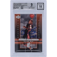 Carte Rookie 9/10 authentifiée et signée par Dwyane Wade, Miami Heat, 2003-04, Upper Deck, exclusive aux recrues, numéro 5, Beckett Fanatics, avec inscription « HOF 23 »