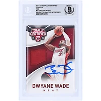 Dwyane Wade Miami Heat Autographié 2014-15 Panini Totally Certified Red GU Relic #35 #/249 Beckett Fanatics Witnessed Authenticated 10 Card
