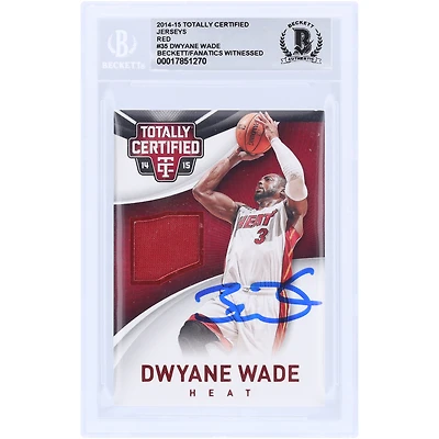 Dwyane Wade Miami Heat Autographié 2014-15 Panini Totally Certified Red GU Relic #35 #/249 Beckett Fanatics Witnessed Authenticated 10 Card