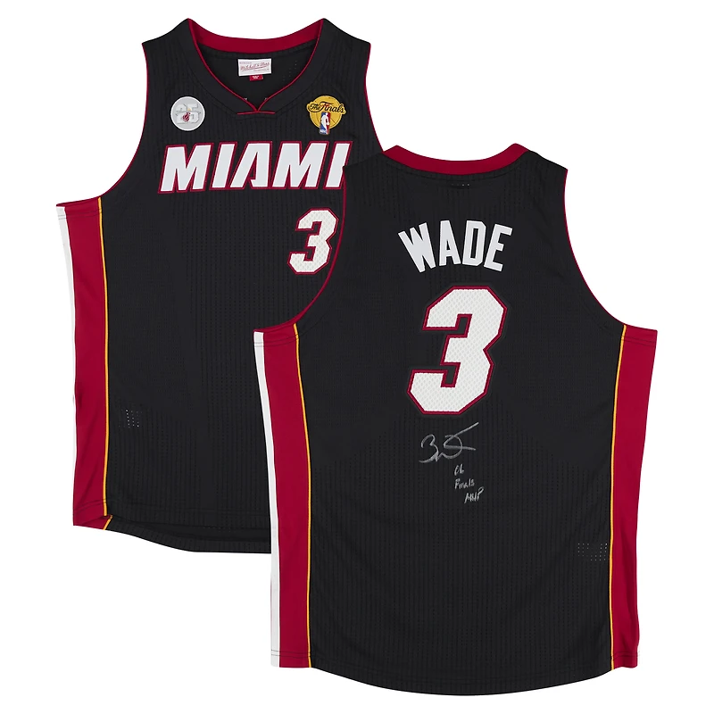 Dwyane Wade Miami Heat Autographed Black Mitchell & Ness 2012-13 Authentic Jersey with "06 Finals MVP" Inscription 