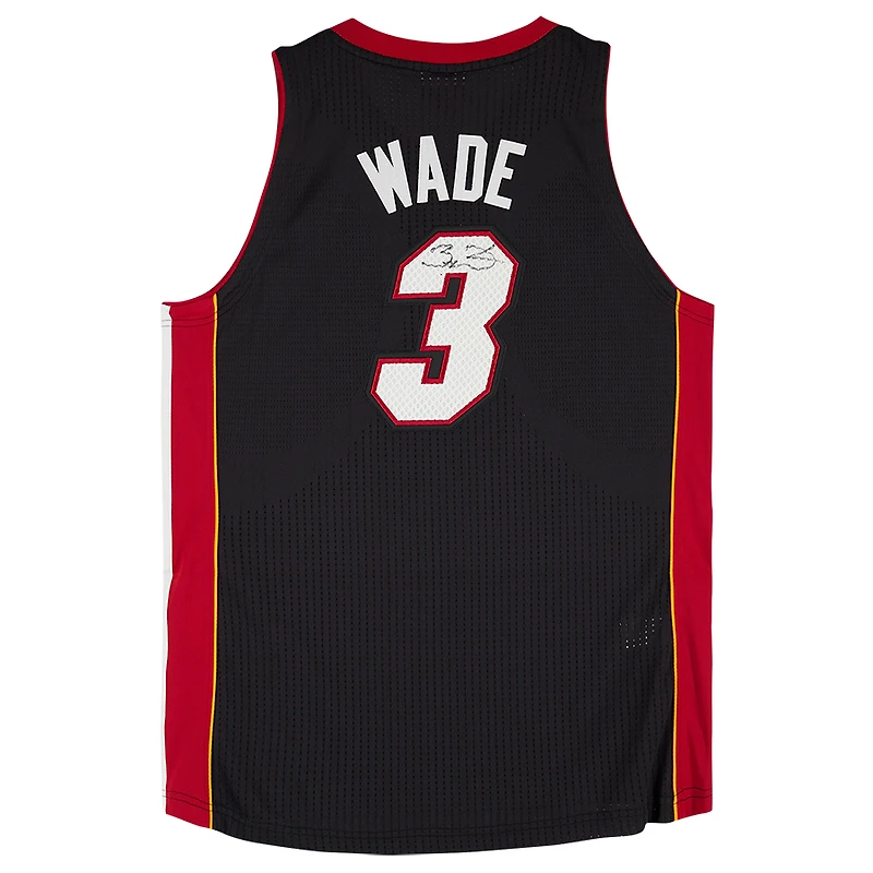 Dwyane Wade Miami Heat Autographed Black Mitchell & Ness 2012-13 Authentic Jersey with 25th Anniversary & NBA Finals Patches