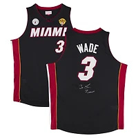 Dwyane Wade Miami Heat Autographed Black Mitchell & Ness 2012-13 Authentic Jersey with "3X Champs" Inscription 