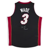 Dwyane Wade Miami Heat Autographed Black Mitchell & Ness 2012-13 Authentic Jersey with "3X Champs" Inscription 
