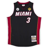 Dwyane Wade Miami Heat Autographed Black Mitchell & Ness 2012-13 Authentic Jersey with "3X Champs" Inscription 