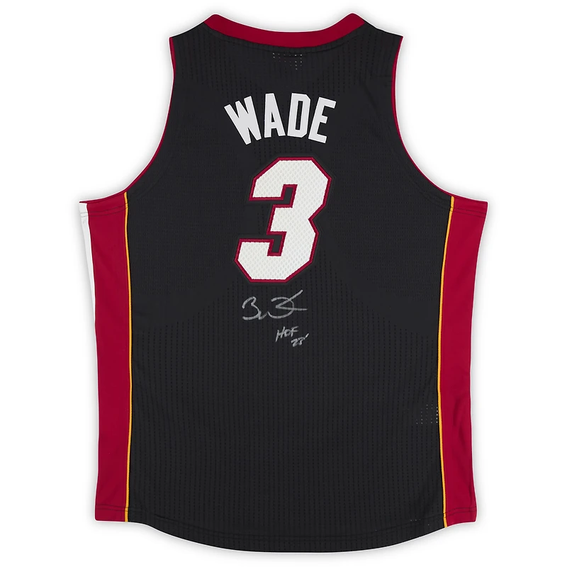 Dwyane Wade Miami Heat Autographed Black Mitchell & Ness 2012-13 Authentic Jersey with "HOF 23" Inscription 