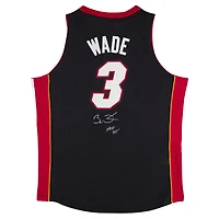 Dwyane Wade Miami Heat Autographed Black Mitchell & Ness 2012-13 Authentic Jersey with "HOF 23" Inscription 