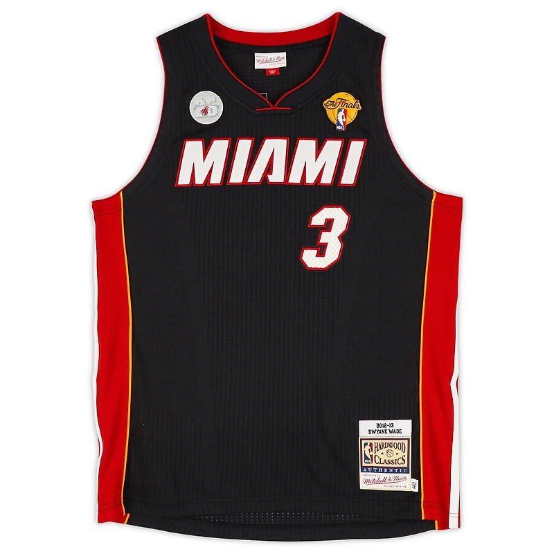 Dwyane Wade Miami Heat Autographed Black Mitchell & Ness 2012-13 Authentic Jersey with Patches with "HOF 23" Inscription