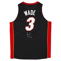 Dwyane Wade Miami Heat Autographed Black Mitchell & Ness 2012-13 Authentic Jersey with Patches with "HOF 23" Inscription