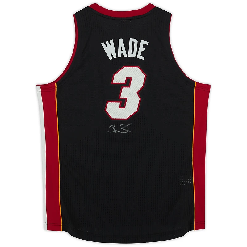 Dwyane Wade Miami Heat Autographed Black Mitchell & Ness Authentic Jersey