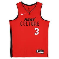 Maillot Swingman rouge dédicacé par Dwyane Wade des Miami Heat 2024-25 City Edition