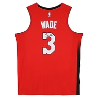 Maillot Swingman rouge dédicacé par Dwyane Wade des Miami Heat 2024-25 City Edition