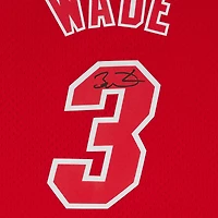 Maillot Swingman rouge autographié par Dwyane Wade Miami Heat Mitchell & Ness pour le jour de Noël 2012