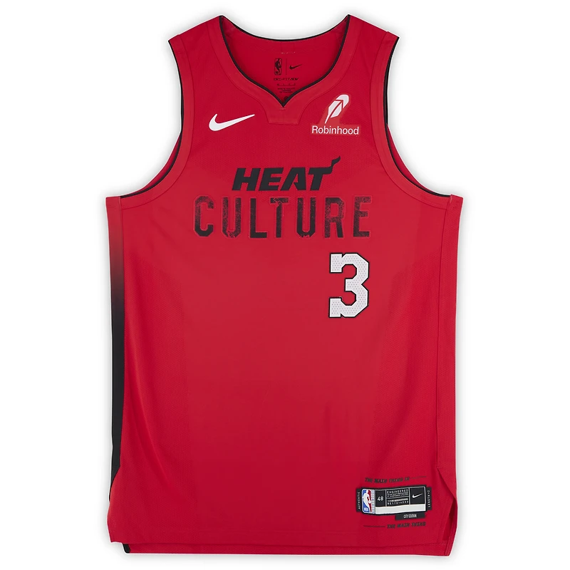 Dwyane Wade Miami Heat Autographed Red Nike 2024-25 City Edition Authentic Jersey