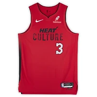 Dwyane Wade Miami Heat Autographed Red Nike 2024-25 City Edition Authentic Jersey