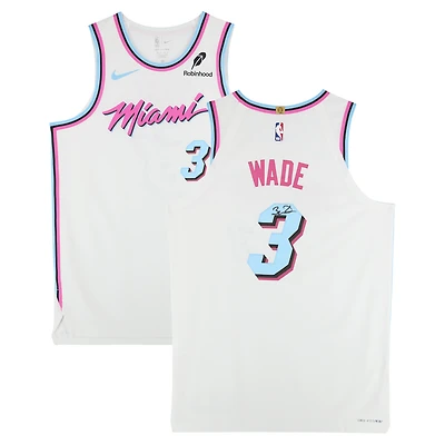 Dwyane Wade Miami Heat Autographed White Nike Miami Vice Authentic Jersey  