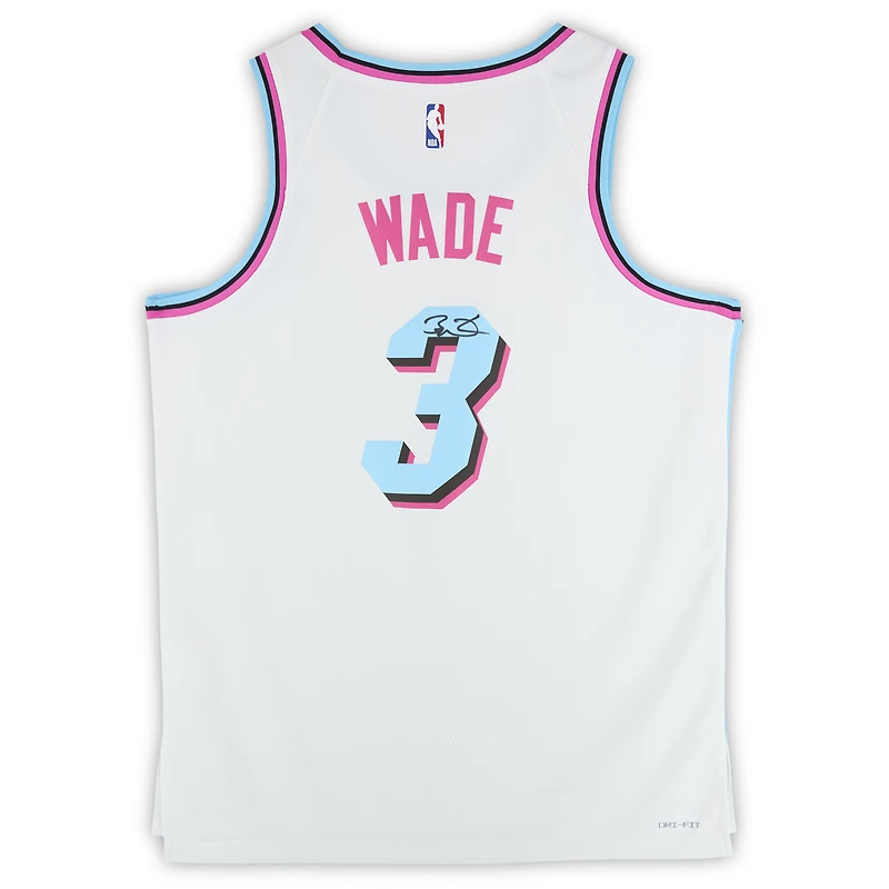 Dwyane Wade Miami Heat Autographed White Nike Miami Vice Swingman Jersey