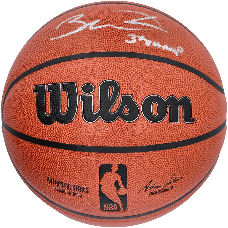 Dwyane Wade Miami Heat Autographed Wilson Authentic Series Indoor/Outdoor Basketball with ''3X NBA CHAMP'' Inscription
