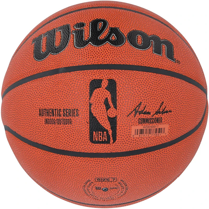 Ballon de basket-ball d'intérieur/extérieur Wilson Authentic Series autographié par Dwyane Wade Miami Heat avec inscription « Flash »