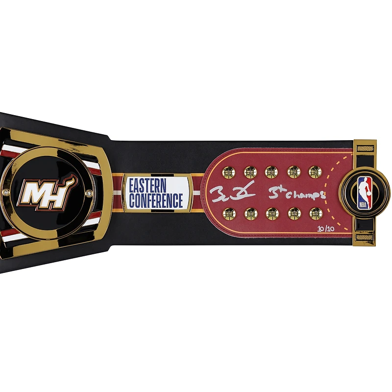 Ceinture WWE Legacy dédicacée par Dwyane Wade Miami Heat avec inscription « 3X Champs » - Édition limitée n° 10/10