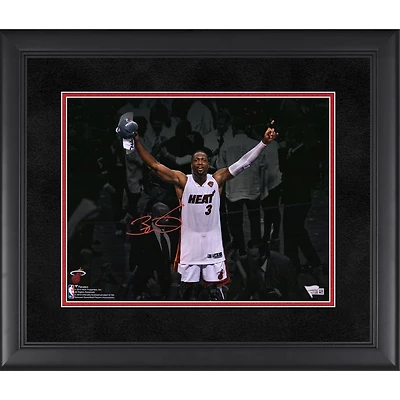 Dwyane Wade Miami Heat Deluxe Framed Autographed 11" x 14" Spotlight 2013 NBA Finals Championship Photograph
