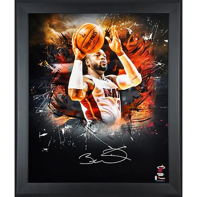 Dwyane Wade Miami Heat Framed Autographed 20'' x 24'' In Focus Photograph