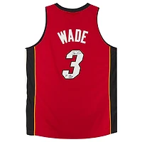 Dwyane Wade Red Miami Heat Autographed Mitchell & Ness Authentic Jersey with "3x NBA Champ" Inscription