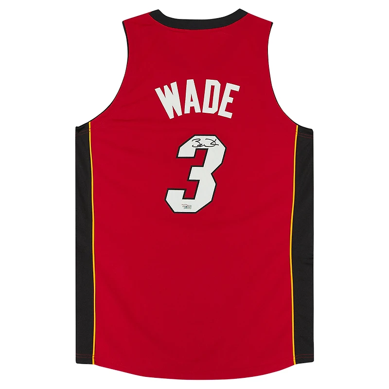 Dwyane Wade Red Miami Heat Autographed Mitchell & Ness Authentic Team Jersey