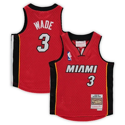 Maillot de joueur Mitchell & Ness Dwyane Wade rouge Miami Heat 2005/06 Hardwood Classics pour bébé