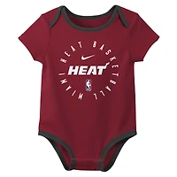 Infant Nike Miami Heat Three-Pack Bodysuit Set