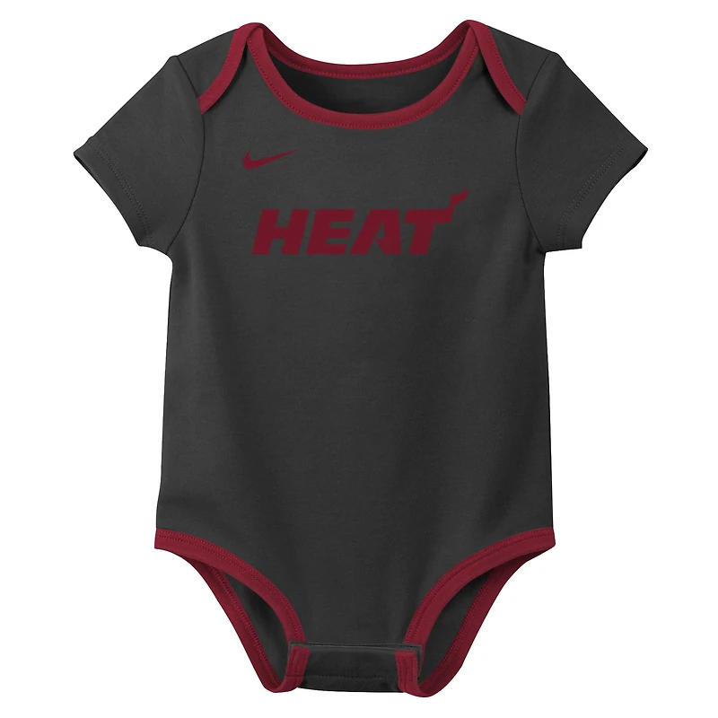 Infant Nike Miami Heat Three-Pack Bodysuit Set