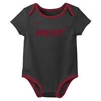 Infant Nike Miami Heat Three-Pack Bodysuit Set