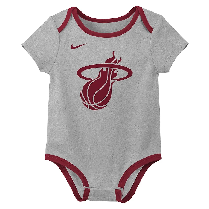 Infant Nike Miami Heat Three-Pack Bodysuit Set
