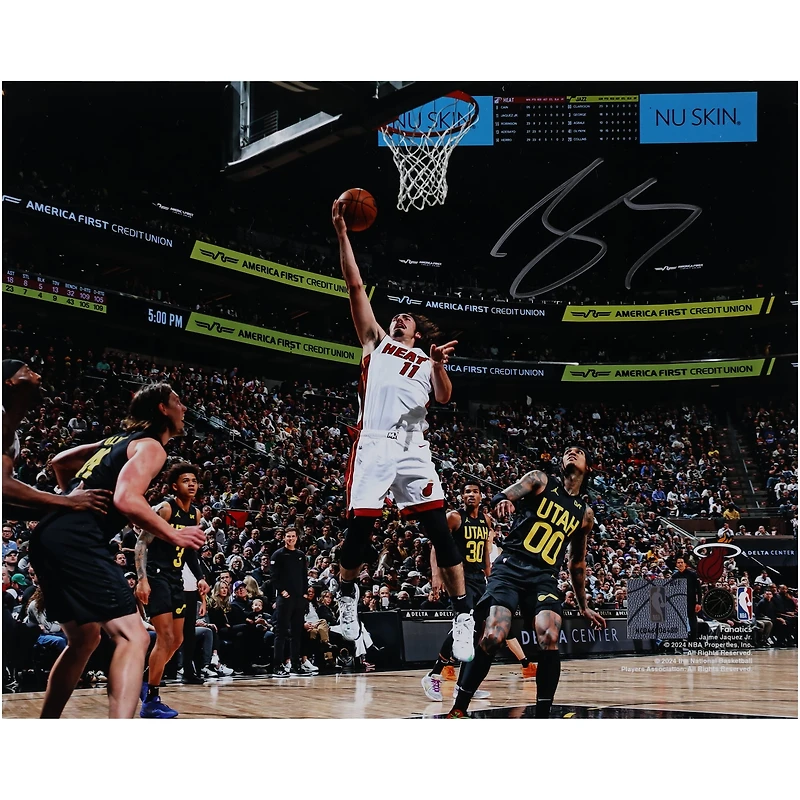Jaime Jaquez Jr. Miami Heat Autographed 8" x 10" Layup vs Utah Jazz Photograph