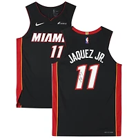 Maillot authentique Nike Black Icon autographié par Jaime Jaquez Jr. Miami Heat