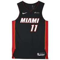 Maillot authentique Nike Black Icon autographié par Jaime Jaquez Jr. Miami Heat