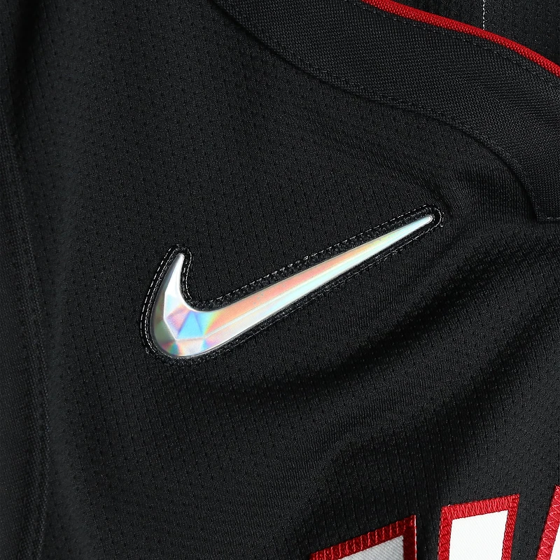 Maillot authentique Nike Black Icon autographié par Jaime Jaquez Jr. Miami Heat