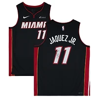 Maillot Swingman Nike Black Icon Edition autographié par Jaime Jaquez Jr. Miami Heat