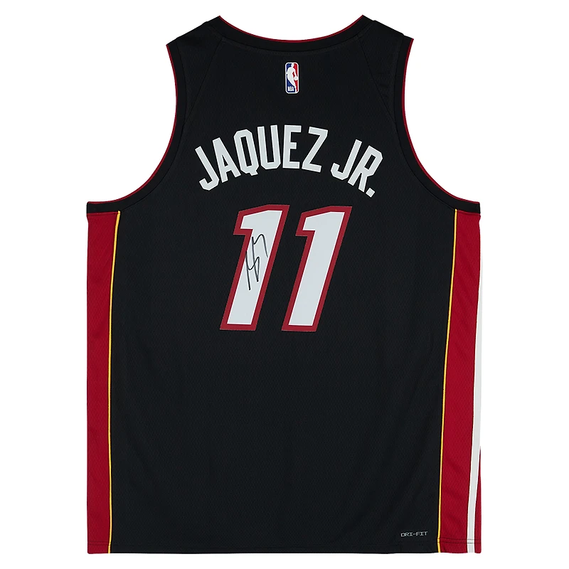 Jaime Jaquez Jr. Miami Heat Autographed Nike Black Icon Edition Swingman Jersey