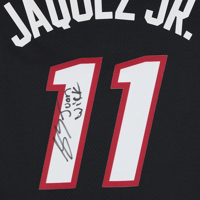Jaime Jaquez Jr. Miami Heat Autographed Nike Black Icon Swingman Jersey with "Juan Wick" Inscription