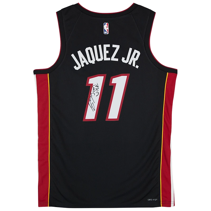Maillot Nike Black Icon Swingman autographié par Jaime Jaquez Jr. Miami Heat avec inscription « Juan Wick »